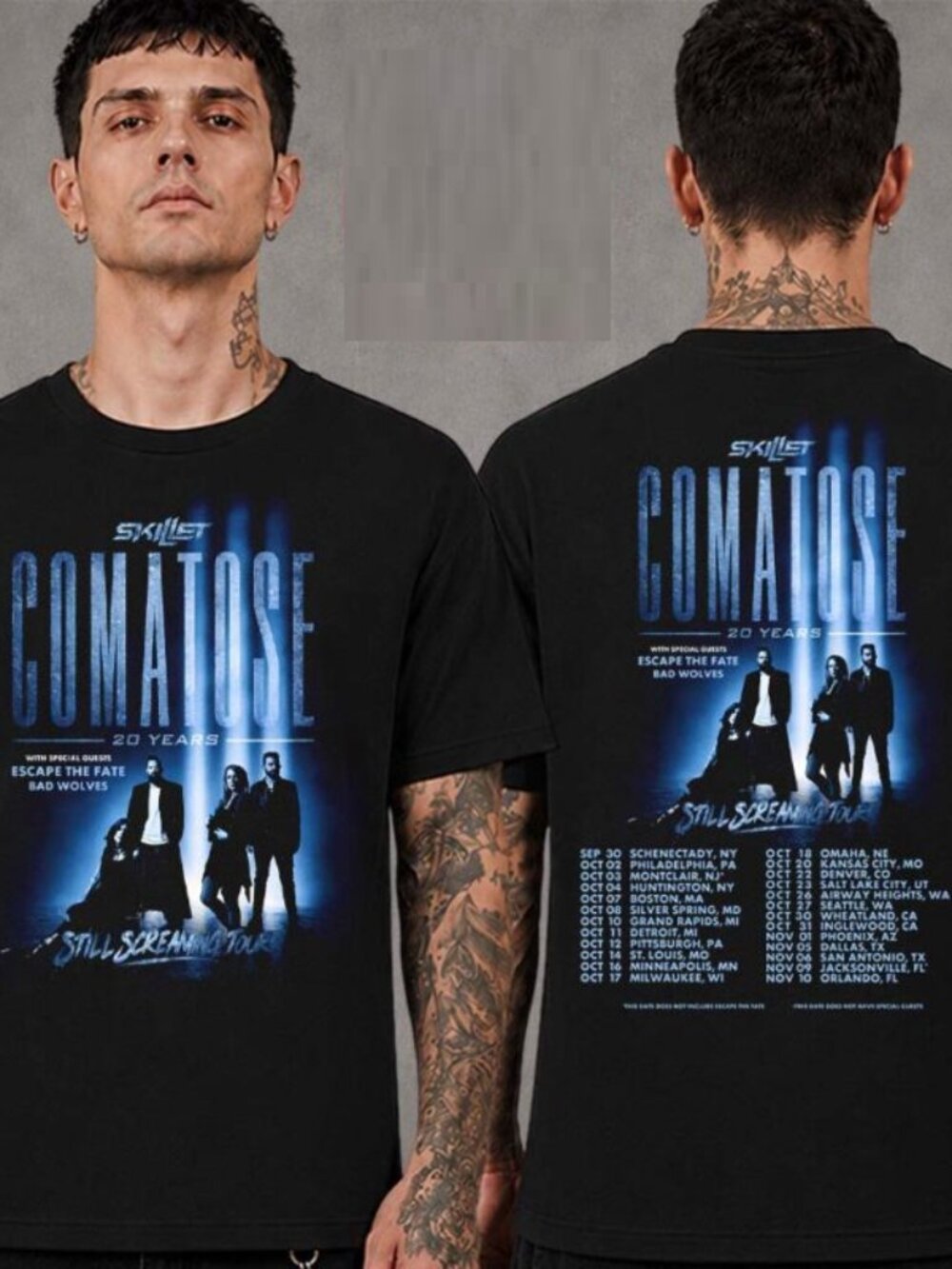 Skillet Comatose 20 Years Still Screaming Tour 2026 North America T Shirt